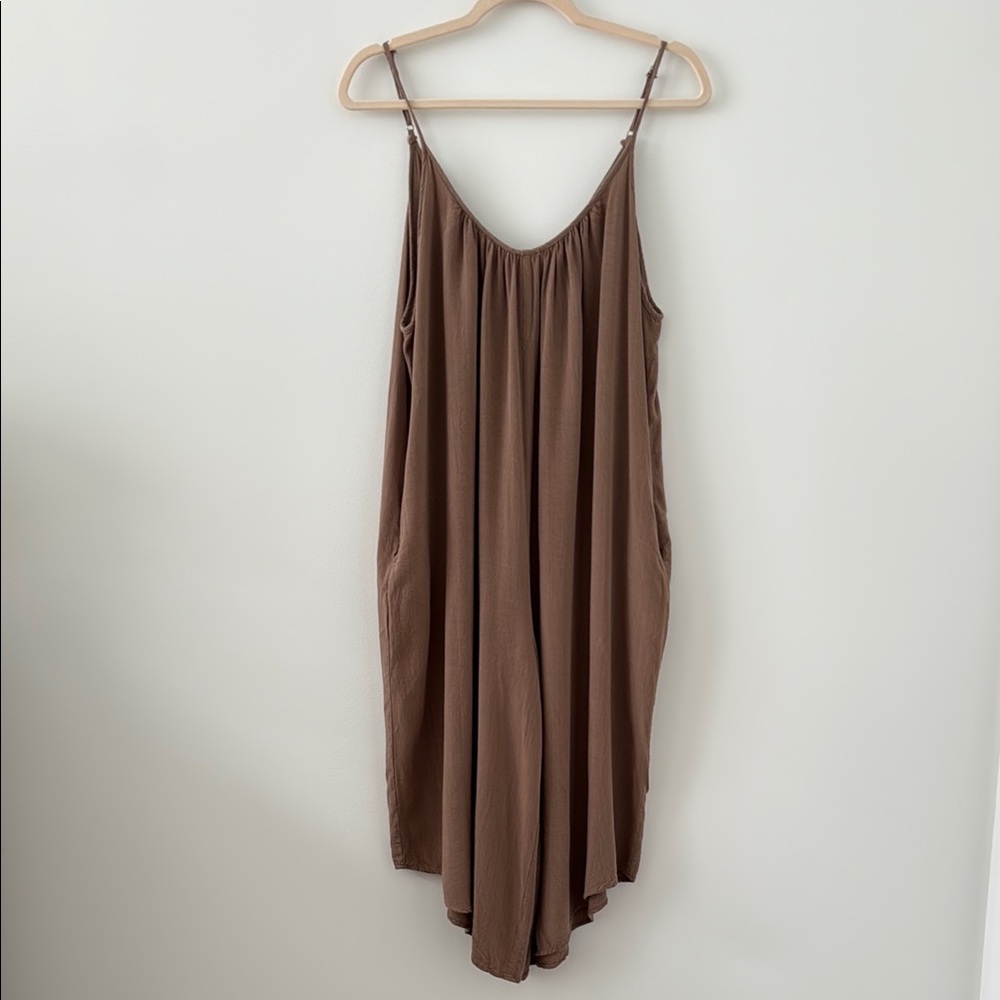 Petite Army Green Spaghetti Strap Flared Romper